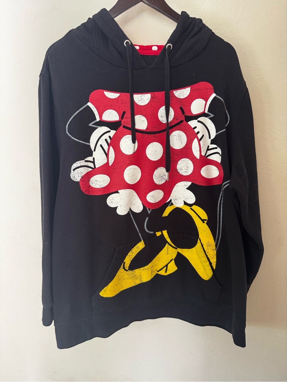 Disney Parks Minnie Mouse Hoodie 2X Black Ears Bow Kangaroo Pocket Plus Size